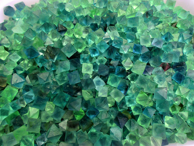 1/2 lb Beautiful Blue & Green Fluorite Octahedron Crystals - Bulk Lot