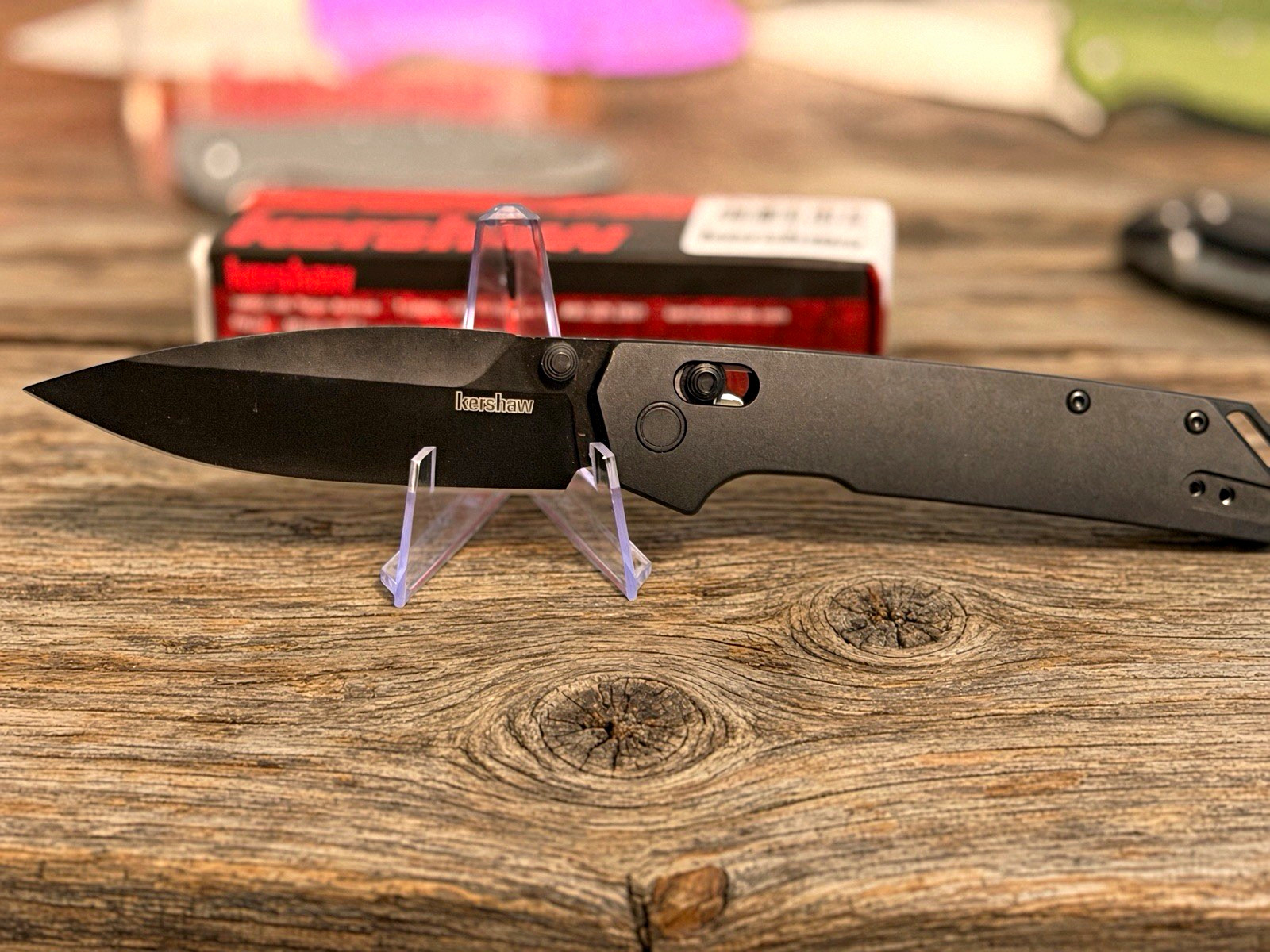 Kershaw Iridium 2038 Black on Black, D2 Blade AUTHENTIC Aluminum Scales