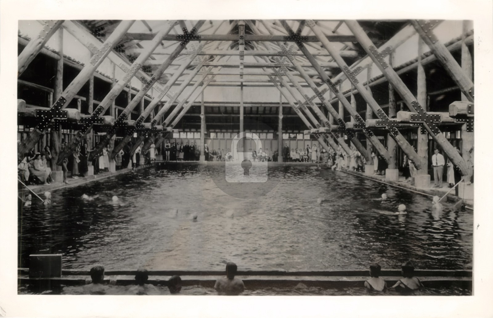 Haynes Yellowstone Geyser Swimming Pool Inter. View NM RPPC Photo Postcard COPY Haynes Yellowstone Geyser Swimming Pool Inter. View NM RPPC Photo Postcard COPY