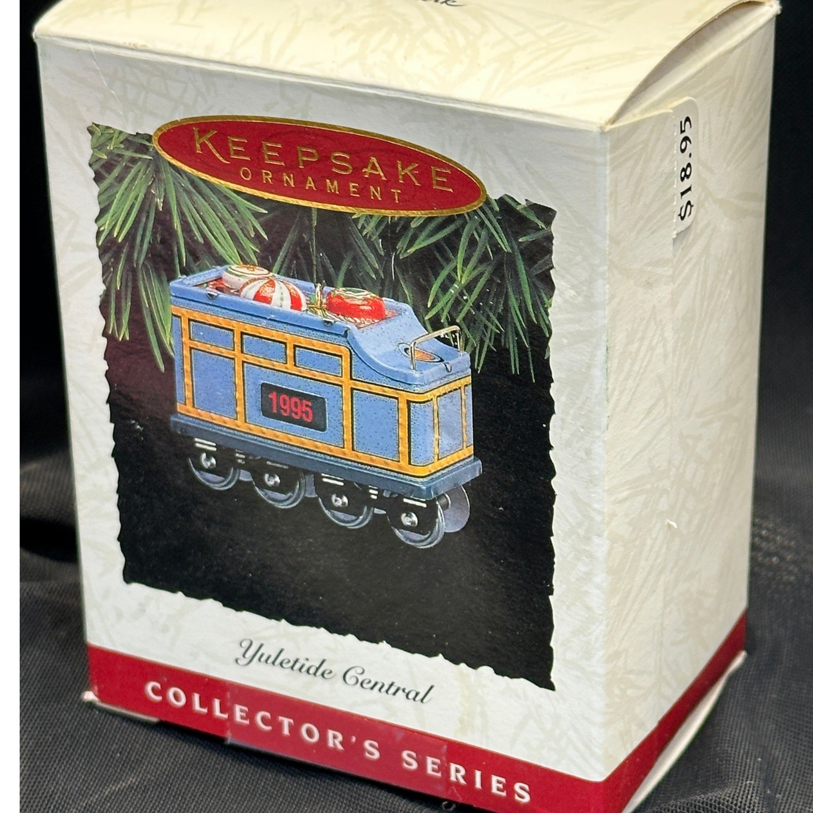Vintage 1995 Hallmark Yuletide Central Tender Car Christmas Ornament Pressed Tin