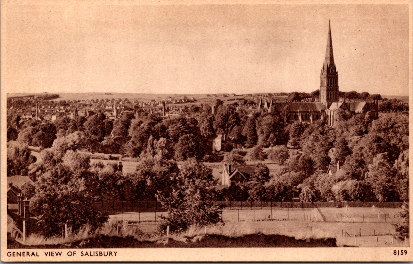 General View Of Salisbury England Vintage Postcard