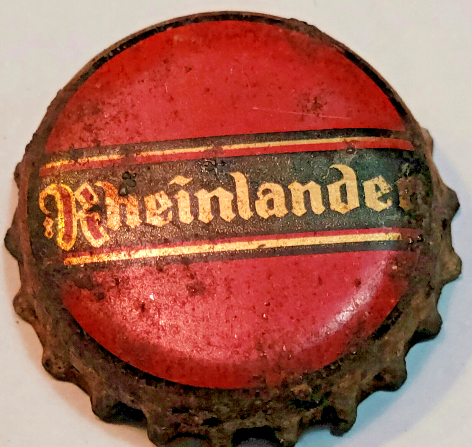 1930s RHEINLANDER CORK BACK BOTTLE CAP / CROWN SEATTLE WASHINGTON EMPTY OPEN