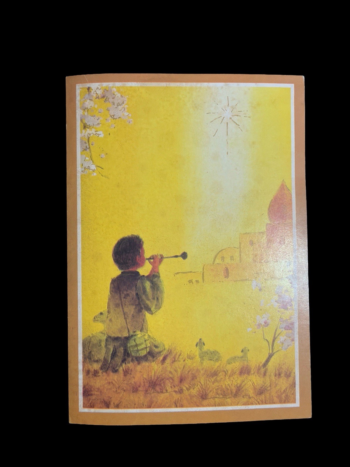 Vintage Unsigned North Star Themed Christmas Greeting Card