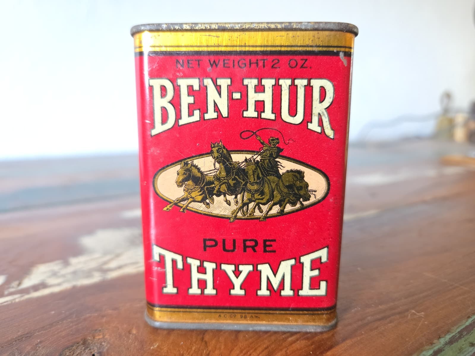 Vintage 1940's Ben Hur Thyme Spice Tin
