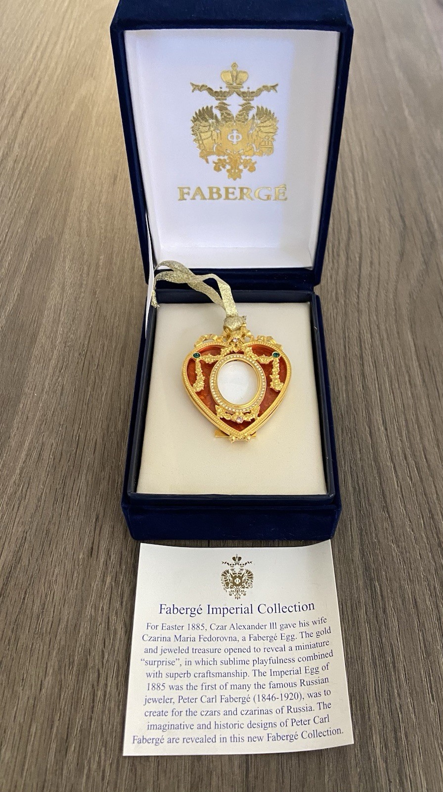 Vintage SIGNED Tatiana Fabergé Heart Frame Imperial Collection Faberge RARE