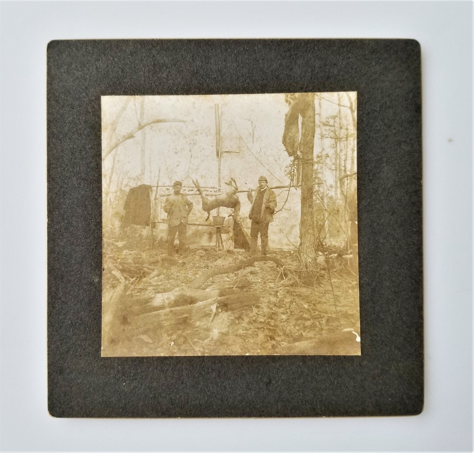 1904 antique HUNTING PHOTOGRAPH rifle BARNUM MN carrying deer