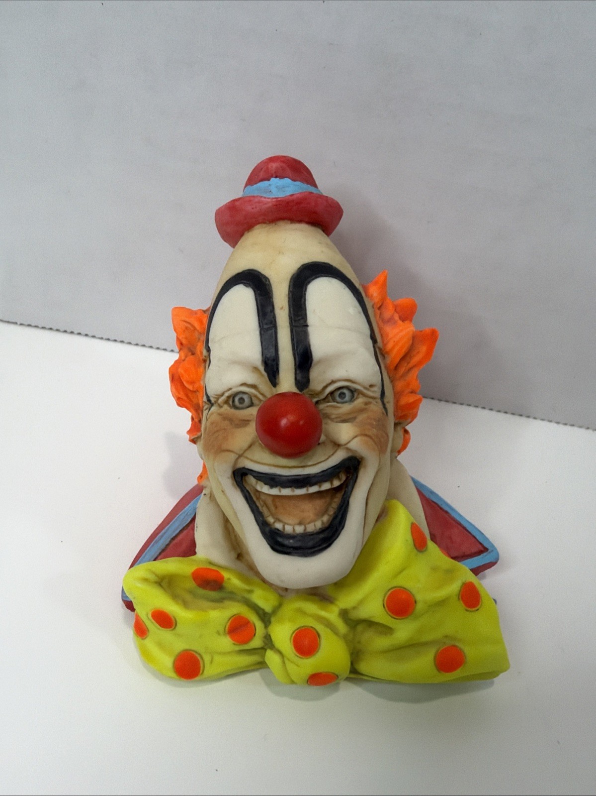 Vintage D. Esposito 1983 Clown Bust Figurine Signed Italian Circus Decor 3.25in