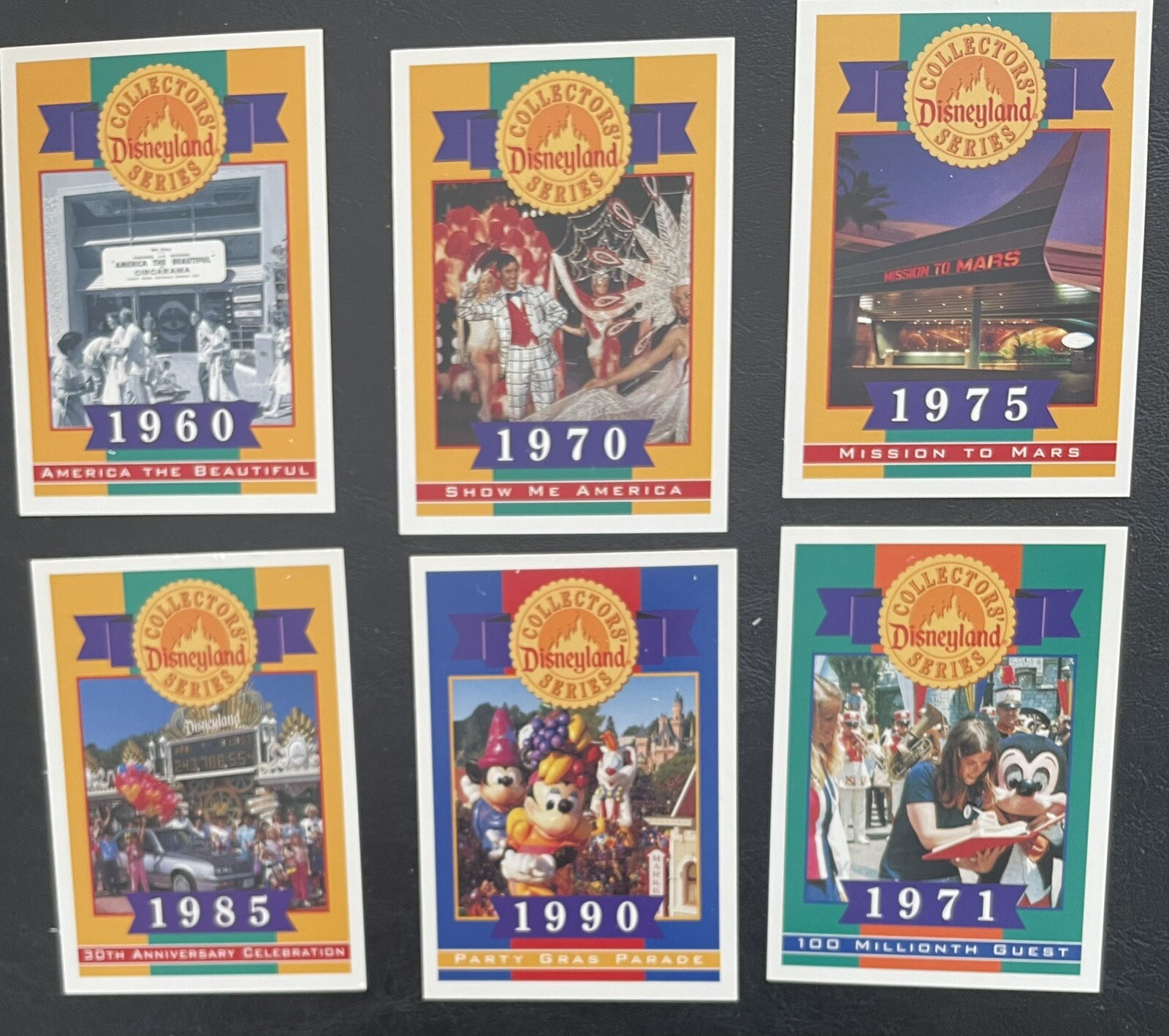 6 NEW Disneyland ANNIVERSARY/100 MILLION Collectors 40 Years of Adventure Cards