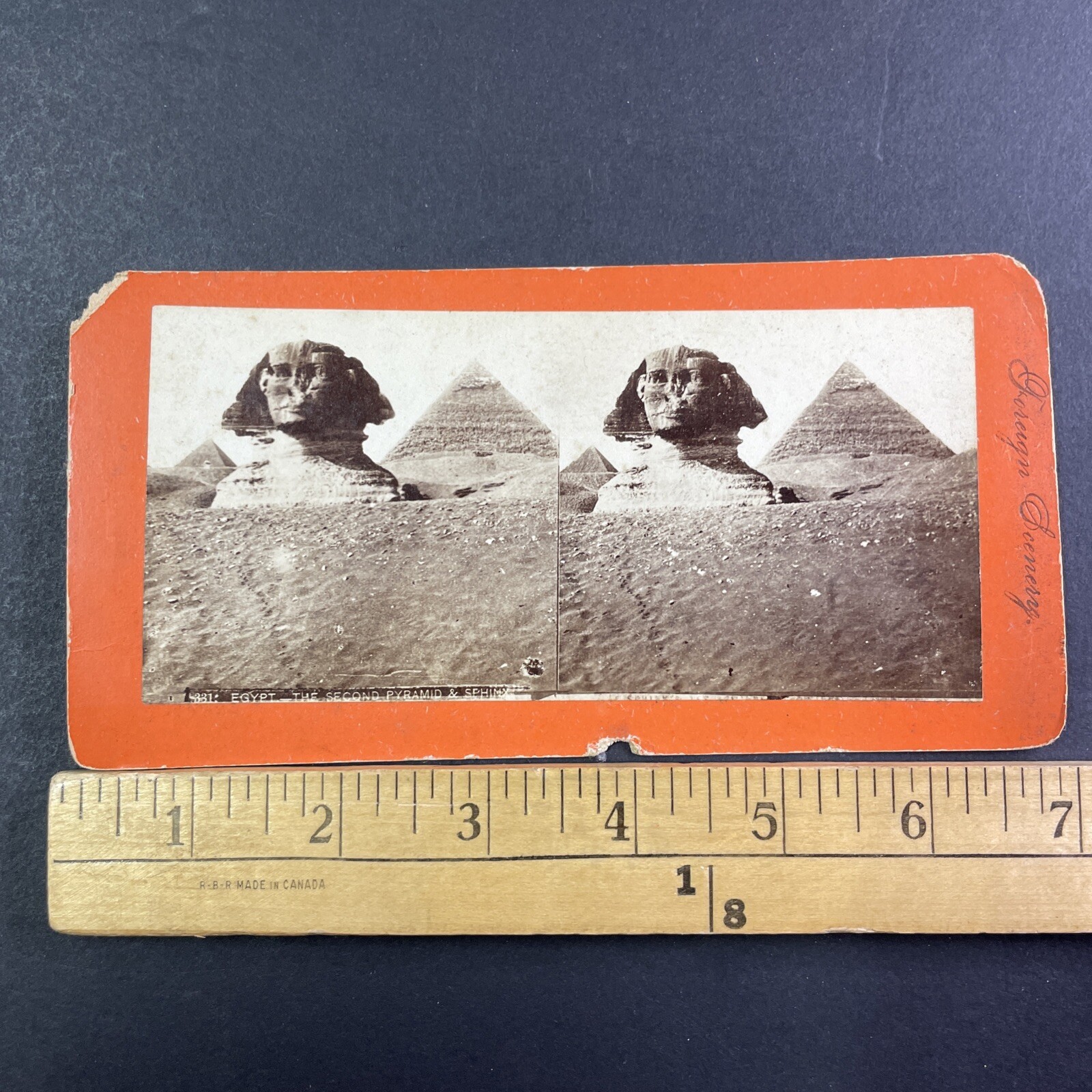 Great Sphinx Egypt Stereoview Foreign Scenery Maxime Du Camp 1850s Antique