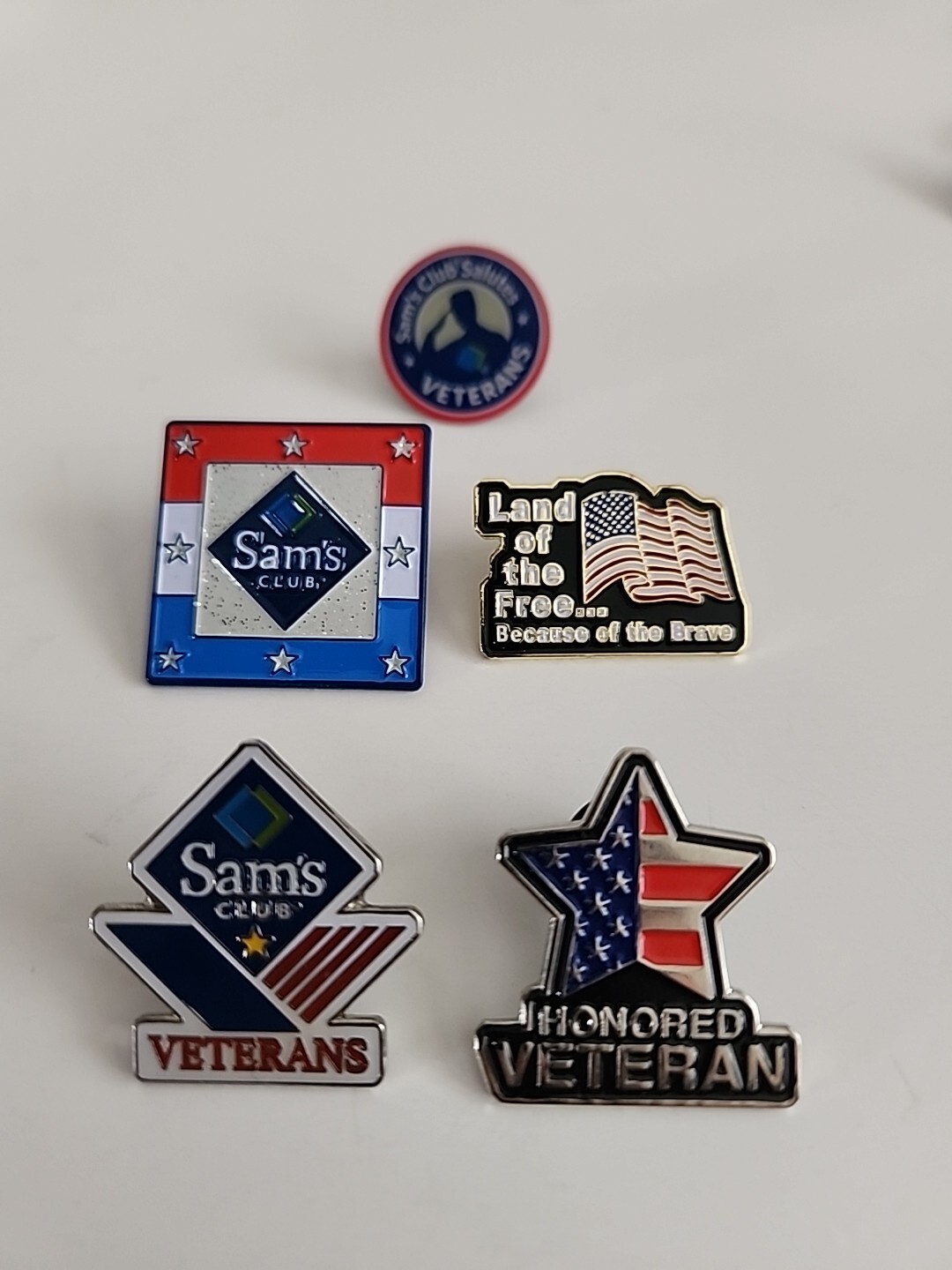 Sam's Club Salutes Veterans Set Of 5 Lapel Pins