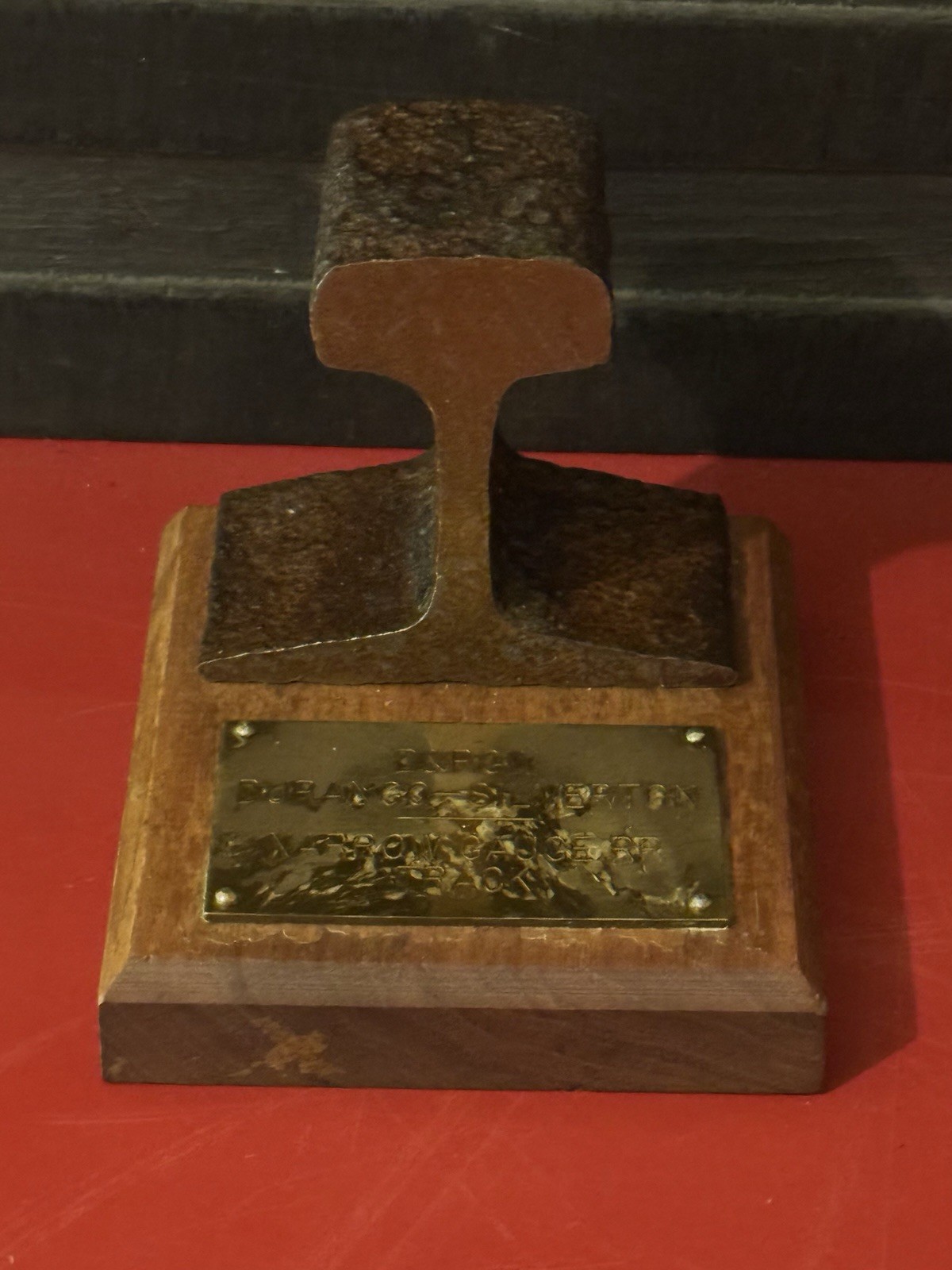 Vintage Durango & Silverton Narrow Gauge RR Railroad Track Slice Plaque Souvenir