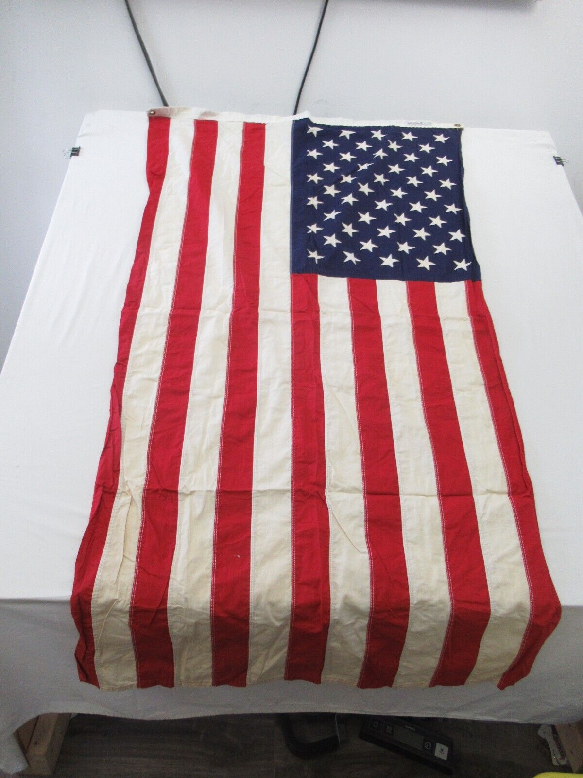 Vintage American Flag on Canvas USA United States RARE