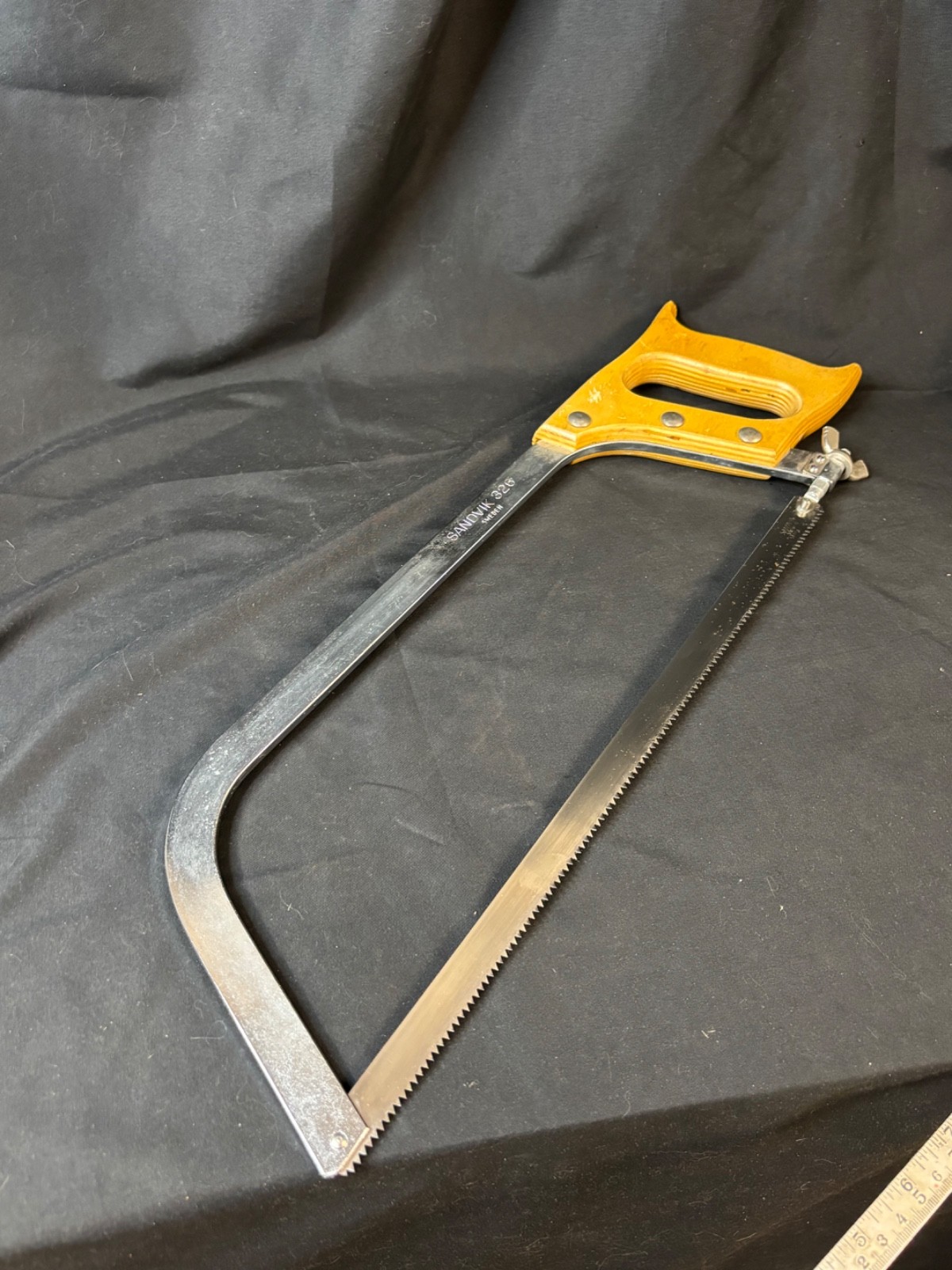 Vintage Sandvik 326 Butcher Saw Swedish Stainless Meat Bone Saw Wood Handle