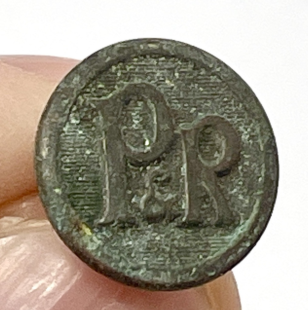 P&R Philadelphia & Reading Railroad RR Brass Uniform Button N Snellenburg Scarce