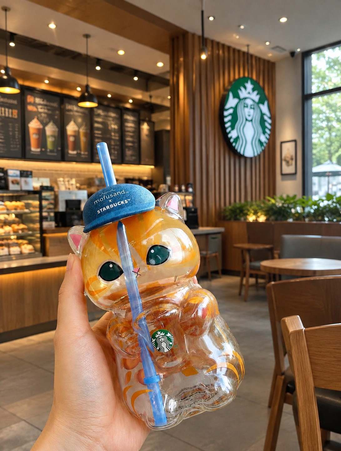 2026 New Starbucks Singapore x Mofusand 2026 Collection Cat Shaped Glass Cup