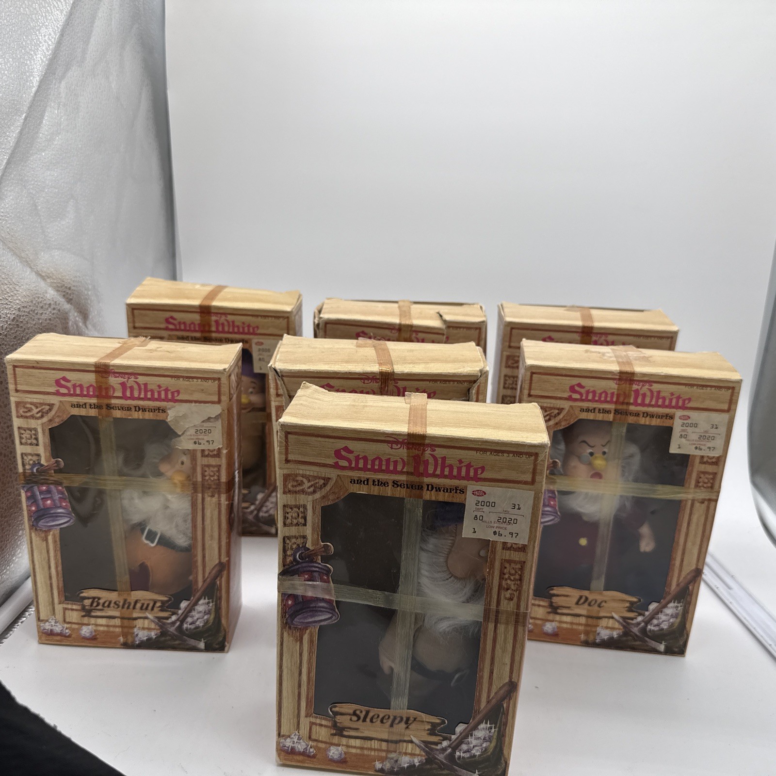 BIKIN DISNEY Snow White And The Seven Dwarfs COMPLETE Doll Dwarf Set 1980’s