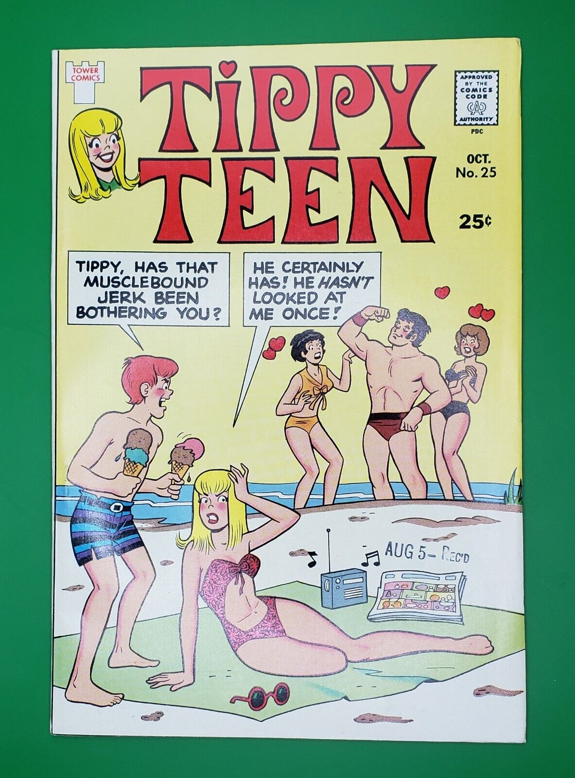 Tippy Teen #25 1969 Last Issue Beach Bikini Cover VF- 7.5