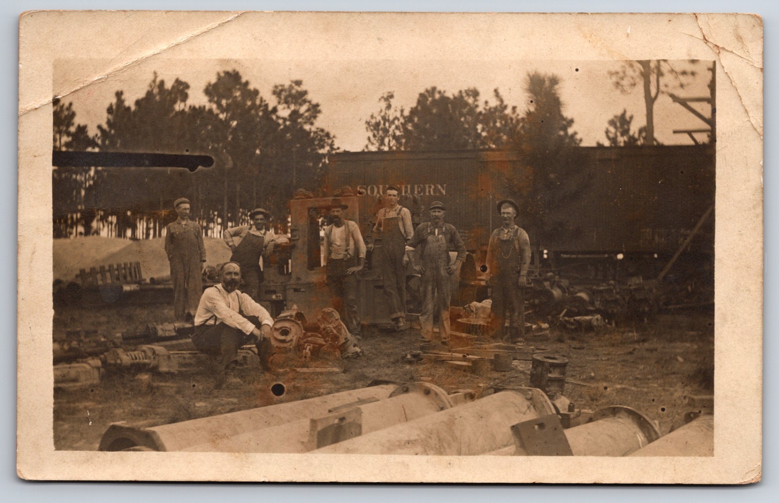Southern Railroad Train Car Occupational Waycross Georgia 1909 Real Photo RPPC