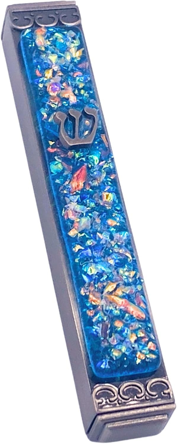 The Radiant Mezuzah (Art Glass, Scroll Included, Weatherproof, Easy to Mount)
