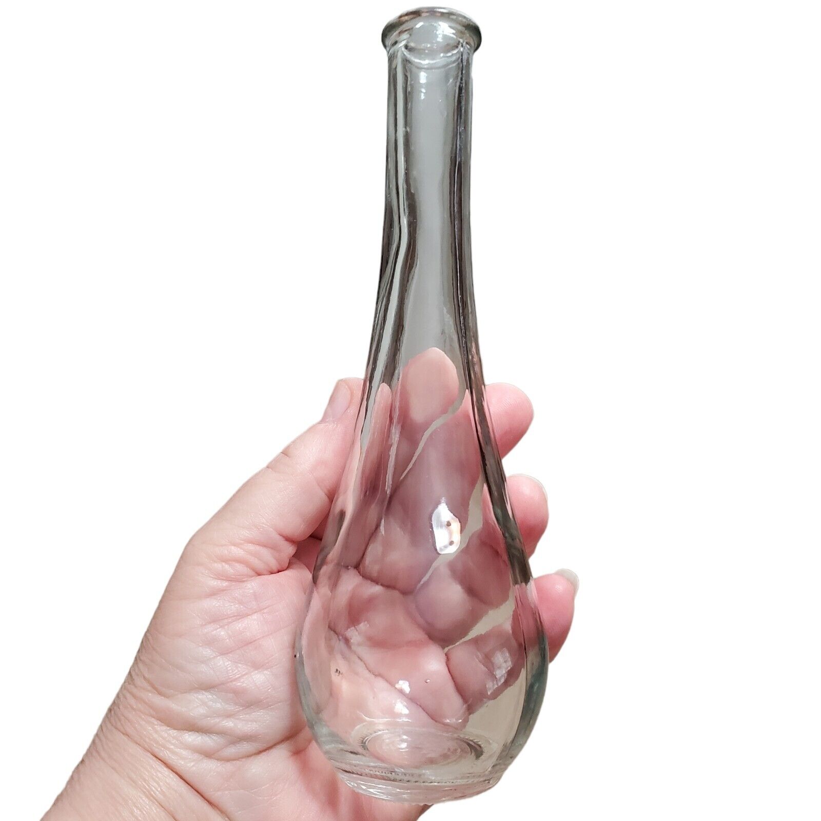 Vintage Clear Glass  Bud Vase 7\