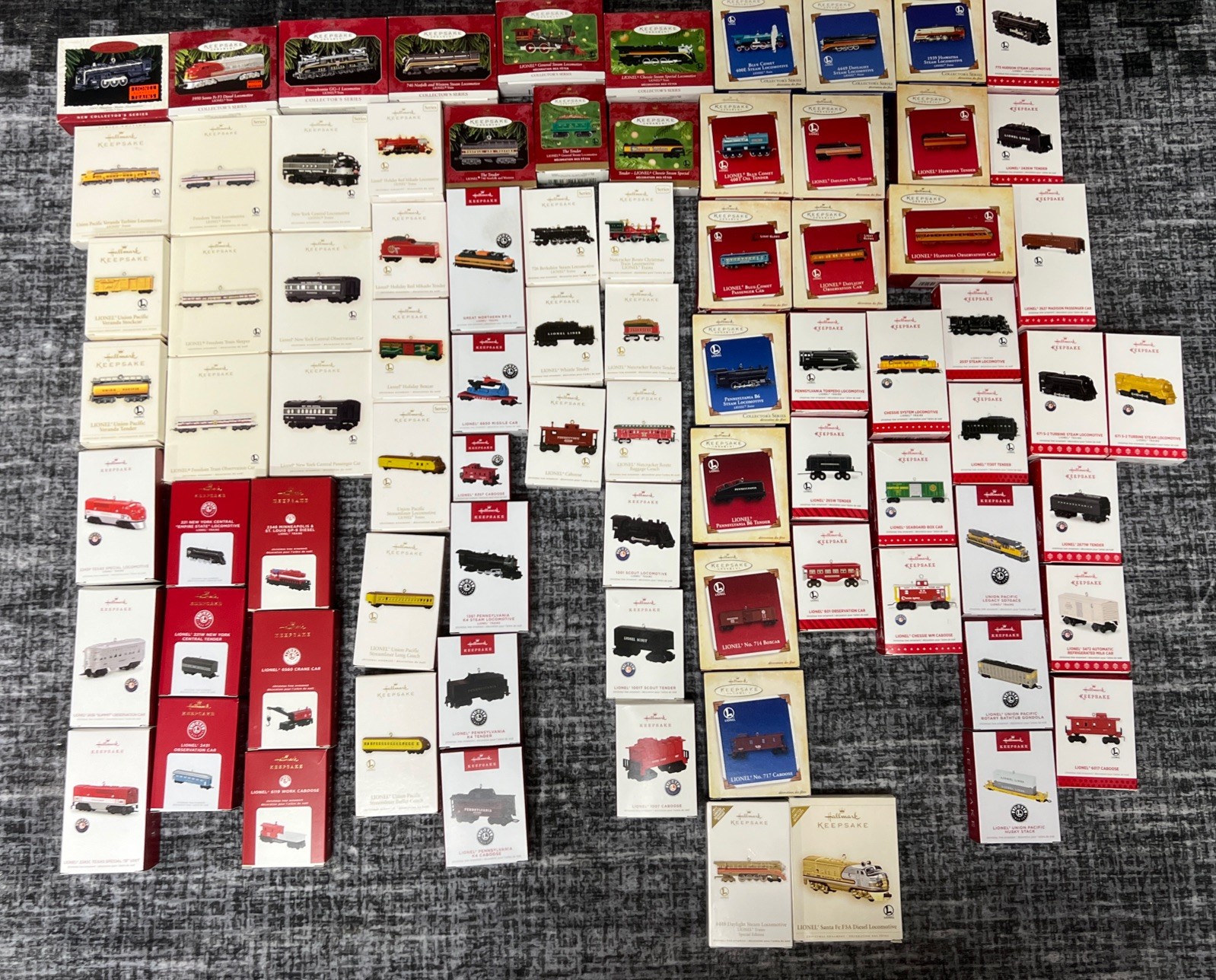 Complete Series  (82) HALLMARK LIONEL TRAIN ORNAMENTS 1996-2024  