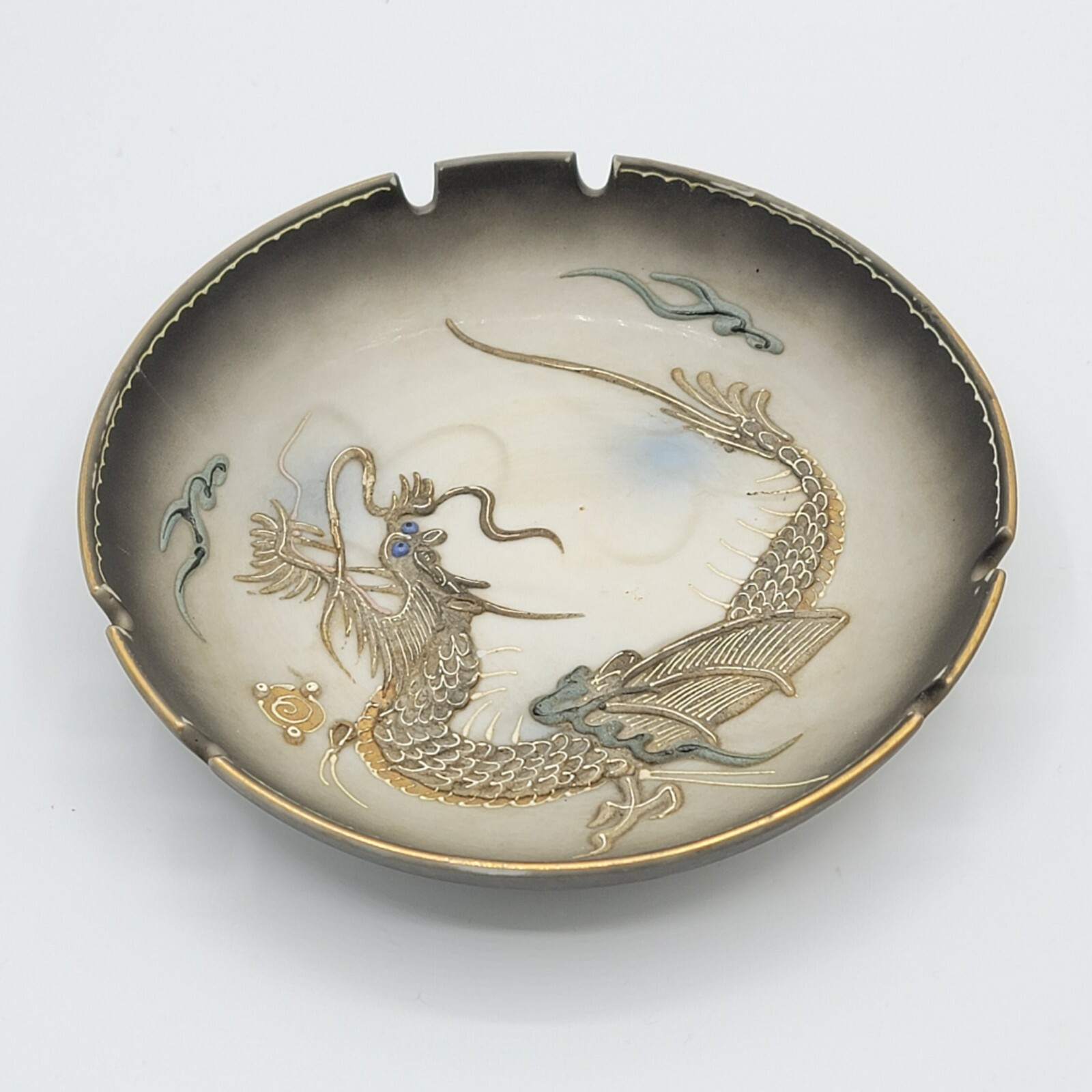 Vintage Moriage Dragonware Ashtray Dragon Ware Japan Japanese Hand Painted
