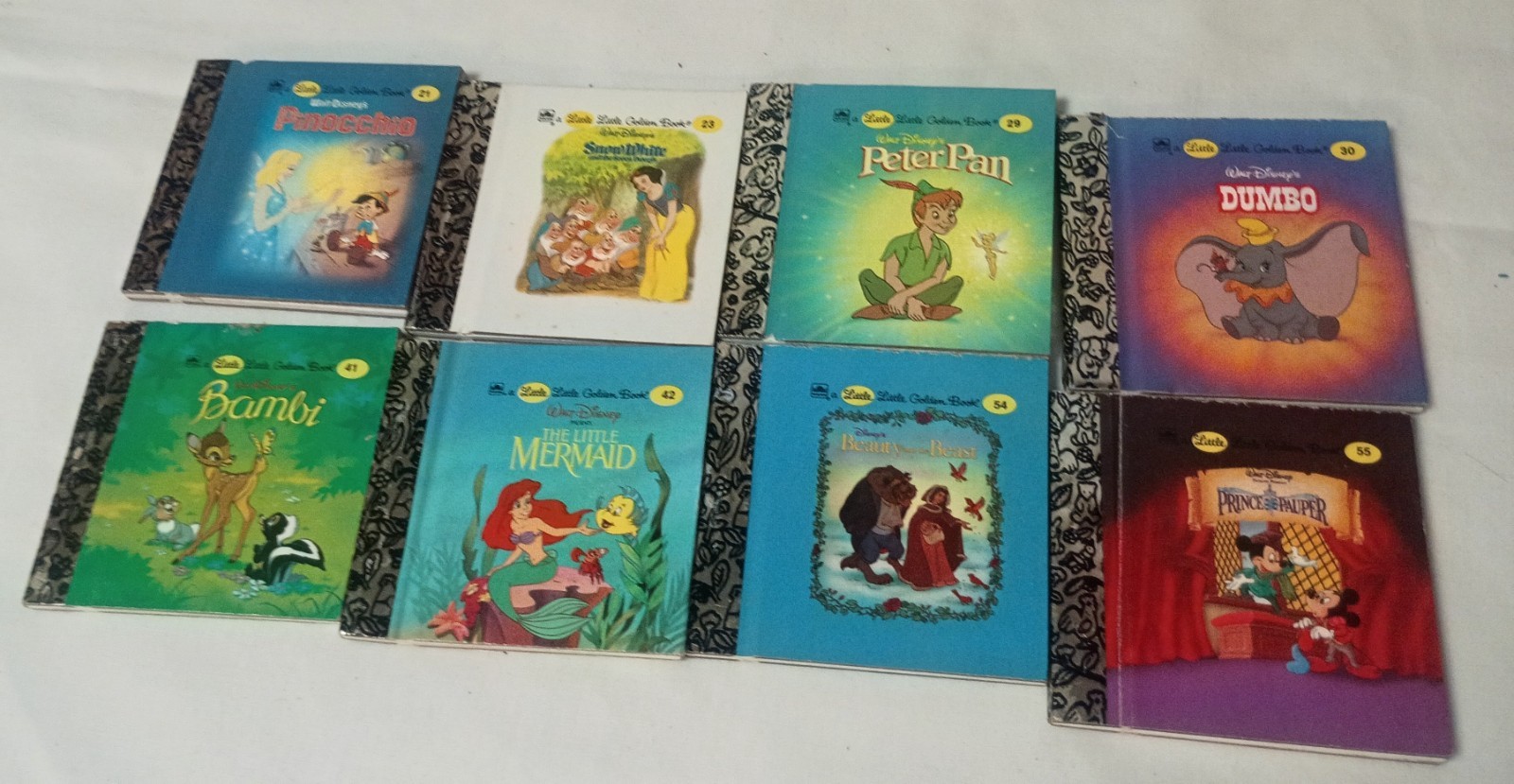 Lot Of 8 Vintage Little Golden Books Featuring Disney Characters