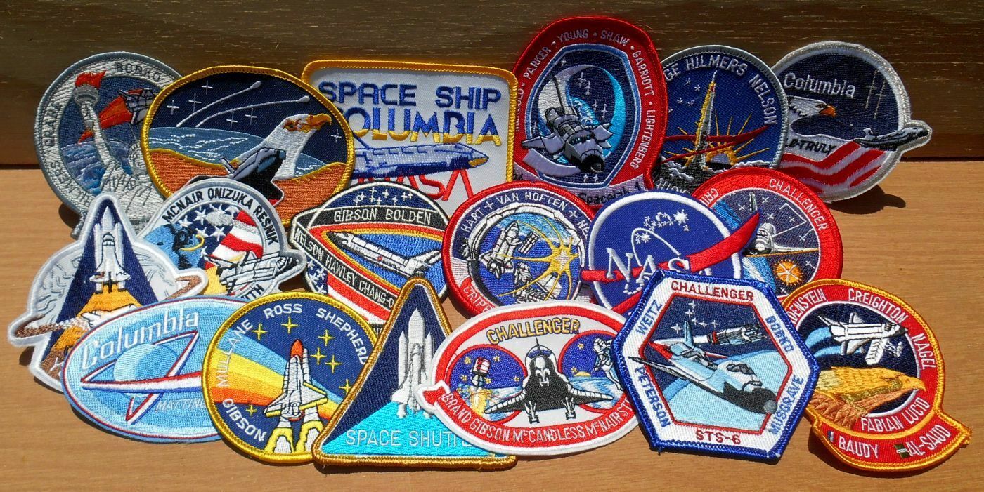 Space Program & Shuttle NASA mission patches 18 different, quality vintage