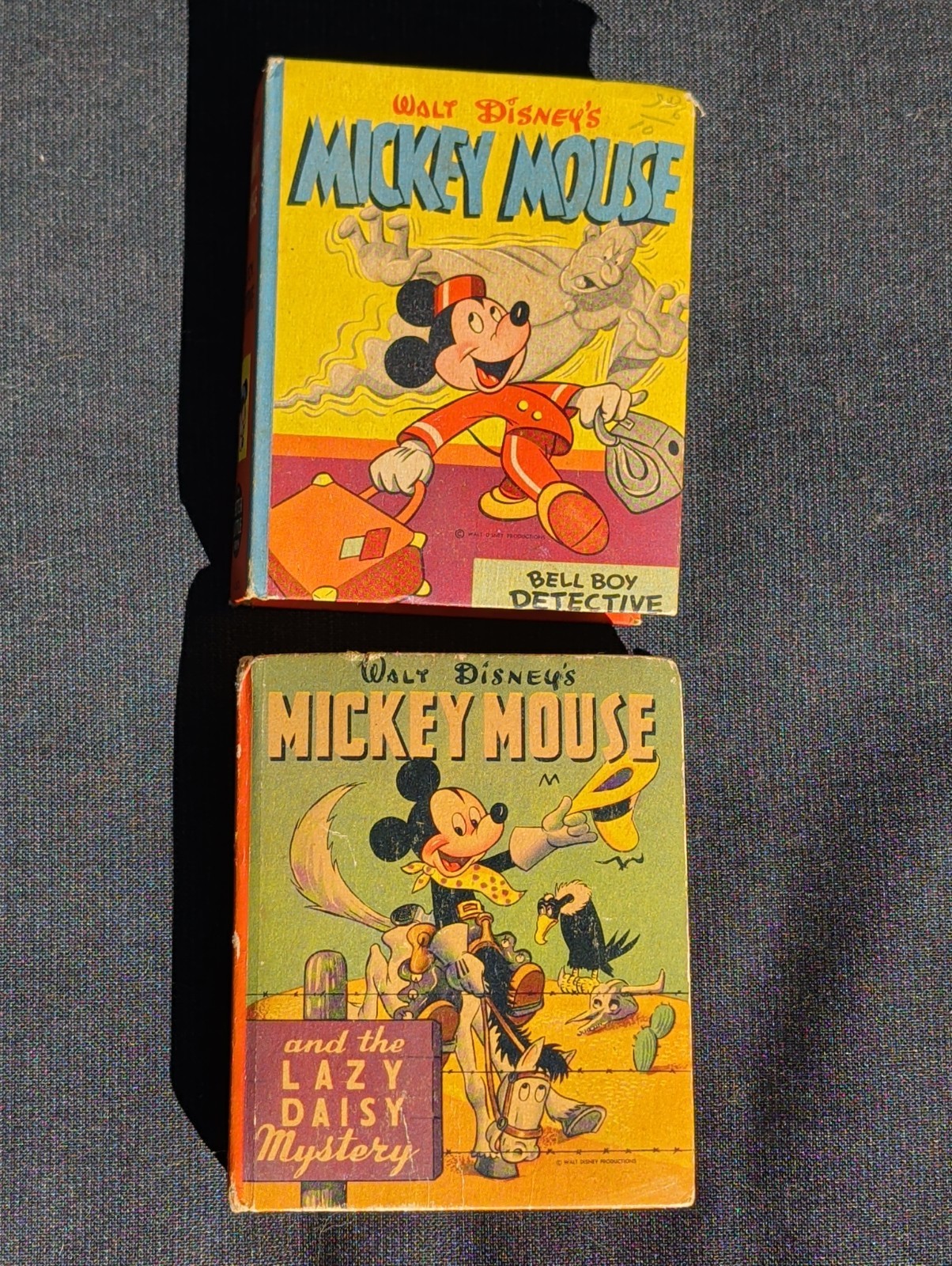 Vintage 1945 & 1947 Mickey Mouse Better Little Books Lot of 2 Whitman Publishing