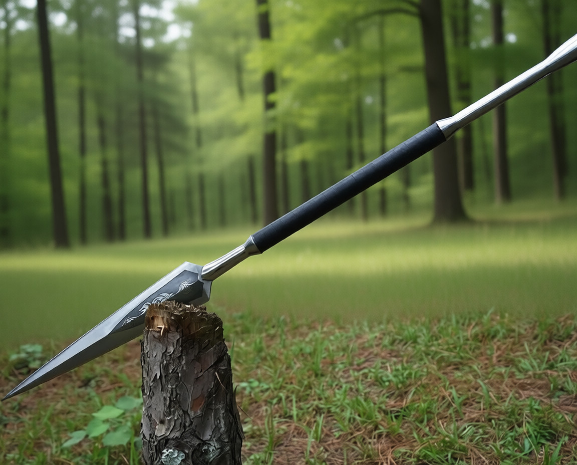Historical Hand Forged Carbon Steel Spear Collectible Easter gift with sheath