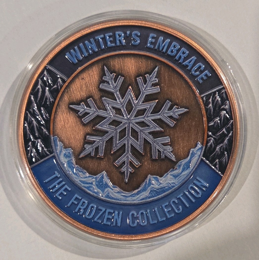 Winter's Embrace Frozen Collection 5oz .999 Copper Medal Limited Mintage 5000