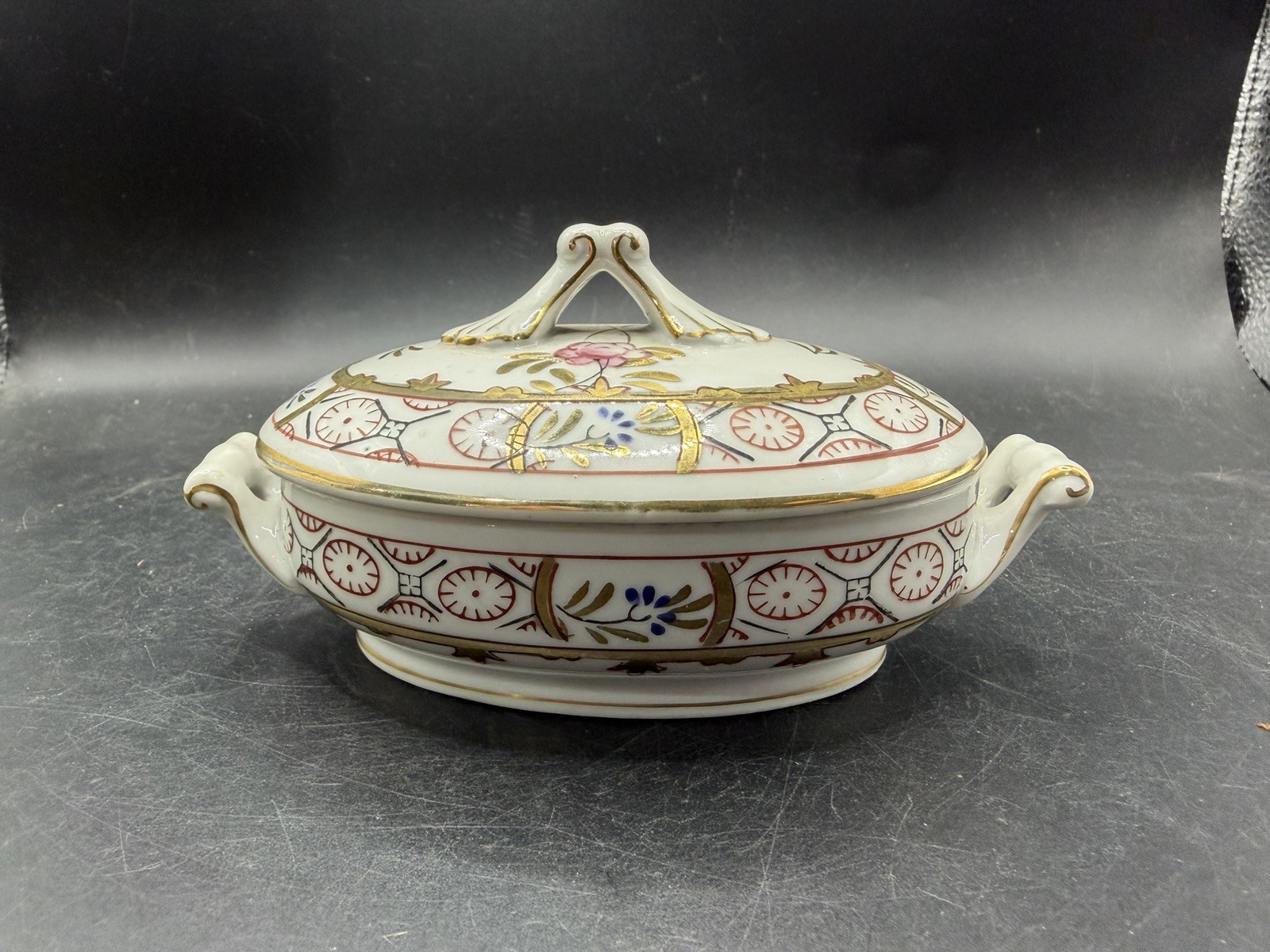 Vintage Andrea by Sadek Covered Vegetable Tureen Dish Imari Floral G734 Japan 