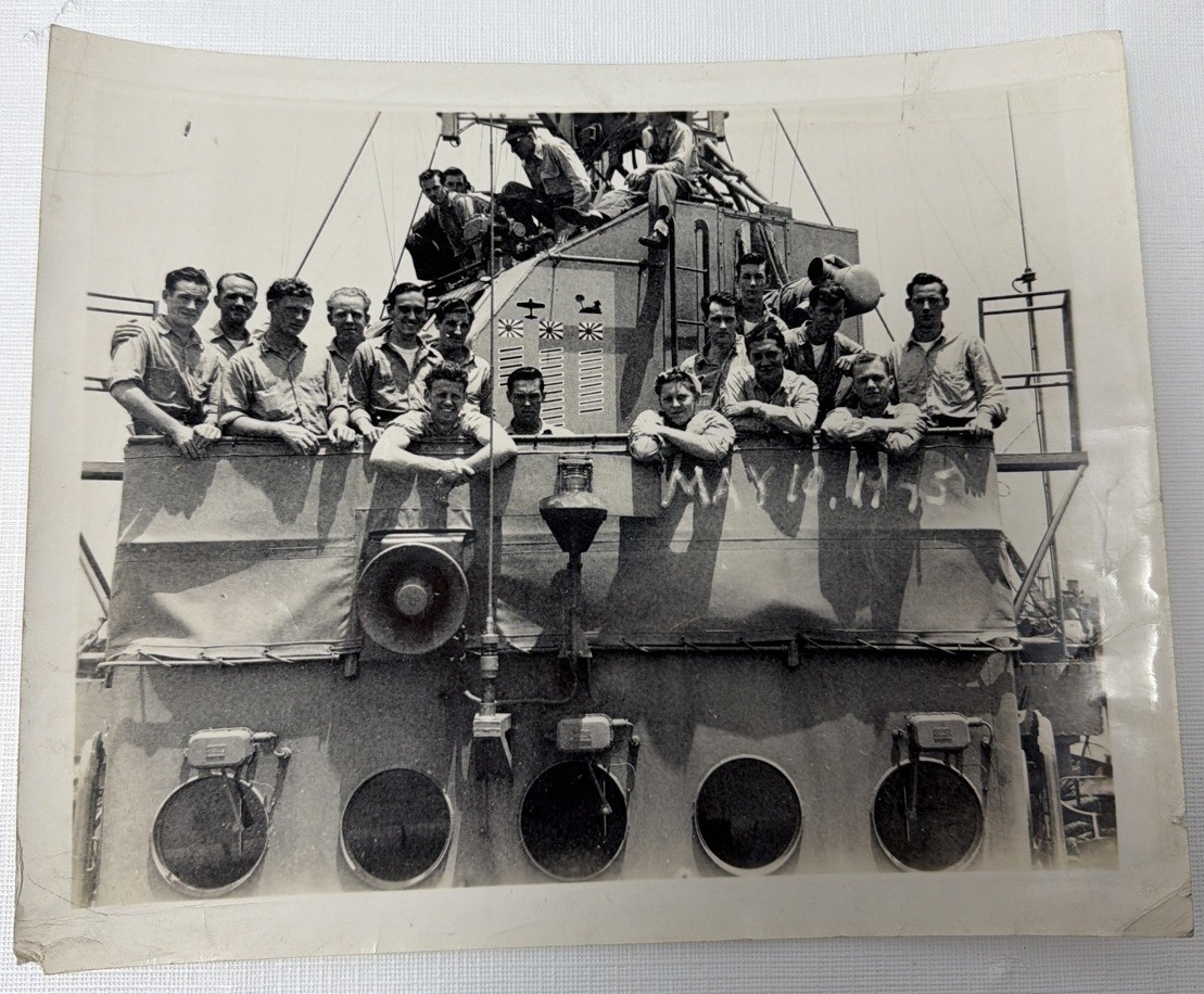 1945 WWII US Navy PT Boat Crew Photograph May 10 1945 Kill Marks 8x10