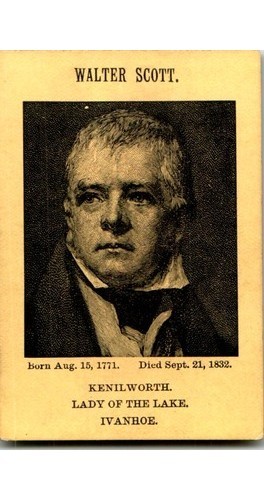 Sir Walter Scott Playing Card Kenilworth Ivanhoe 1800s Sir Walter Scott Playing Card Kenilworth Ivanhoe 1800s
