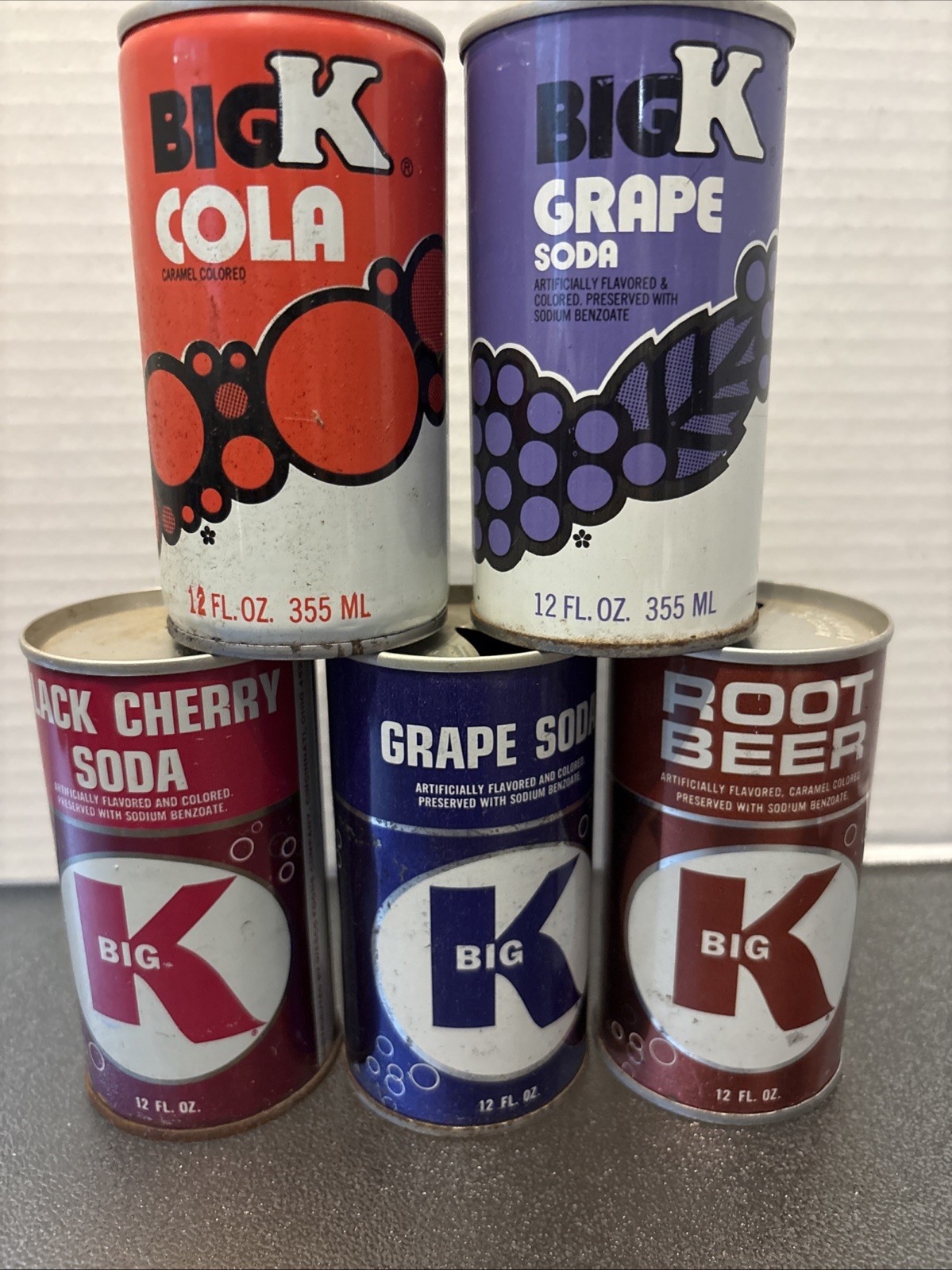 VTG Lot 5 1970s Kroger Wesco Big K Orange Soda Pop Can 12oz Steel Cincinnati OH VTG Lot 5 1970s Kroger Wesco Big K Orange Soda Pop Can 12oz Steel Cincinnati OH
