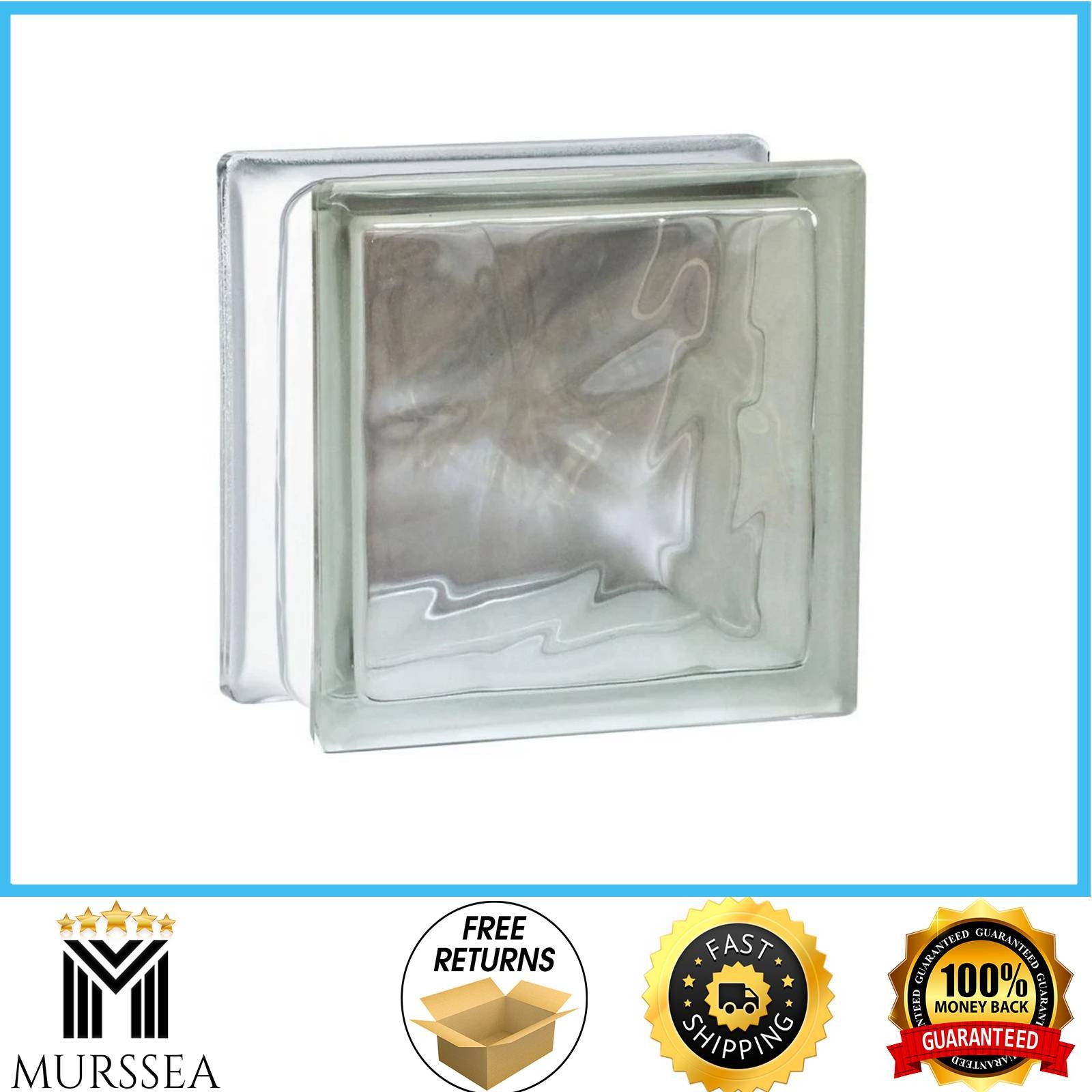 Nubio 4 in. Thick Series 12 in x 12 in x 4 in 3-pack Wave Pattern Glass Block