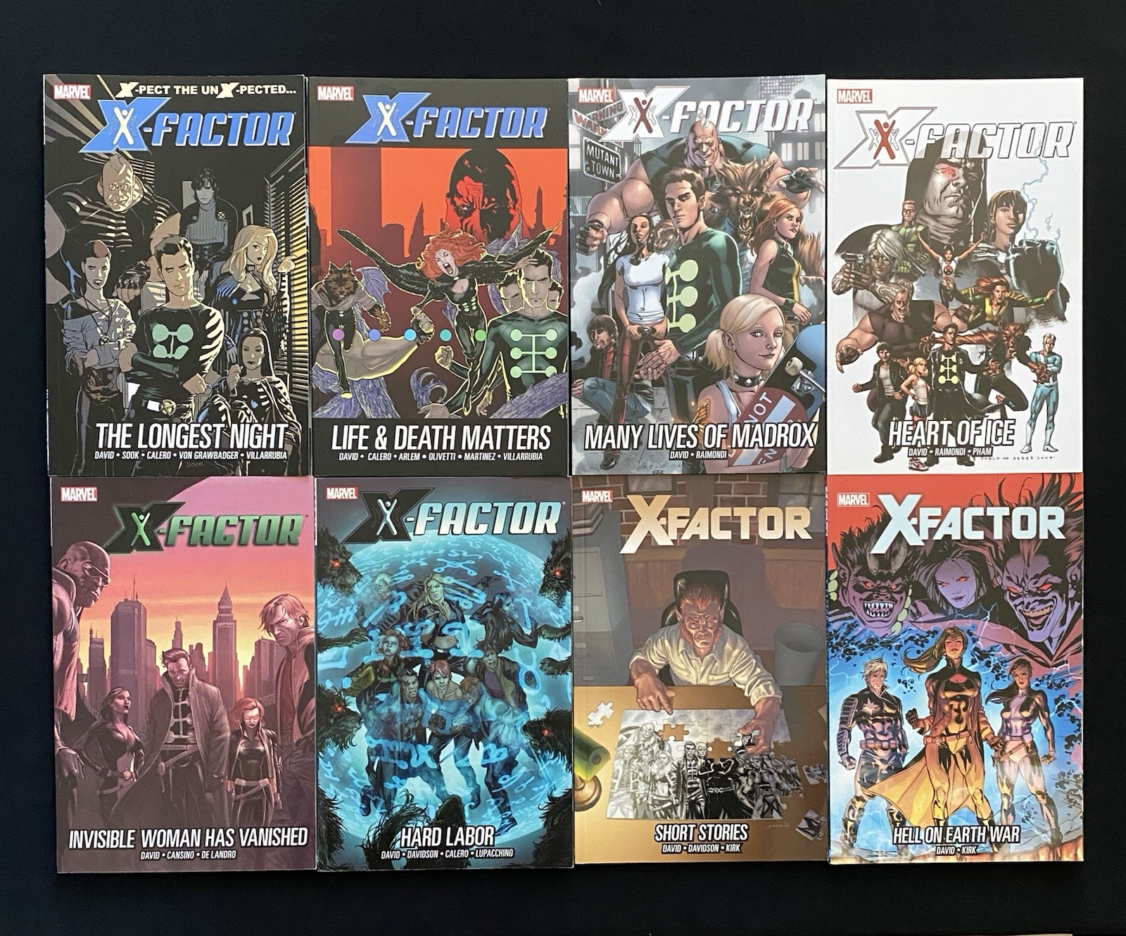 HUGE X-FACTOR GRAPHIC NOVEL LOT of 8 TPBs Peter David Marvel X-men Set