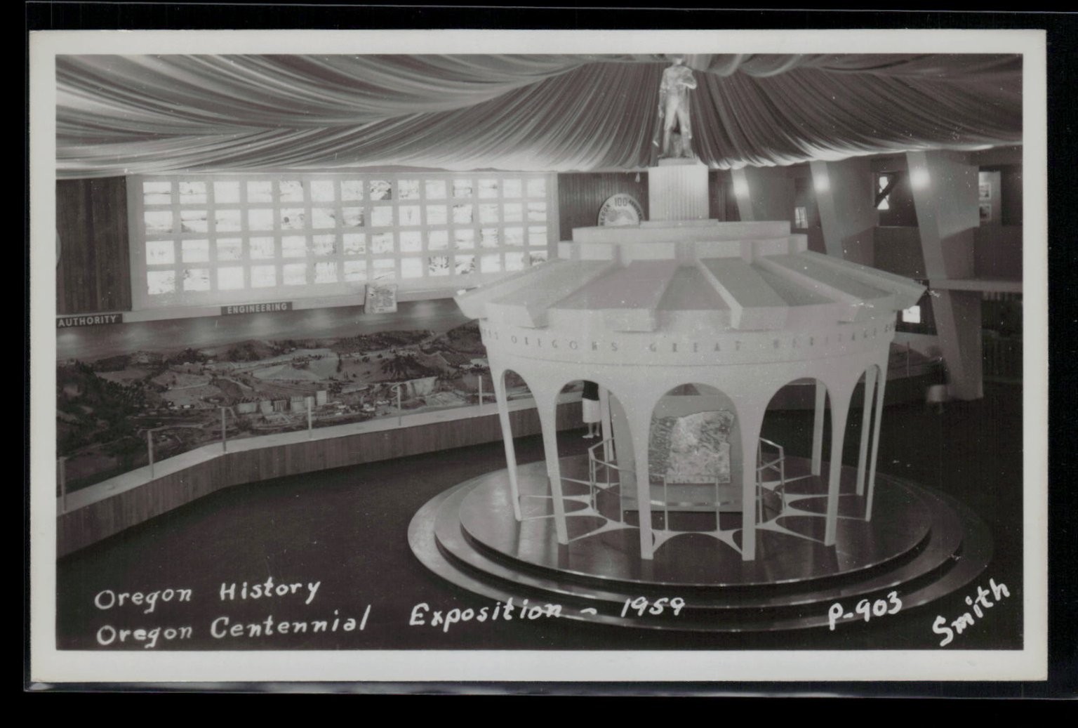 1959 Oregon Centennial Exposition History Exhibit Real Photo Postcard RPPC Smith
