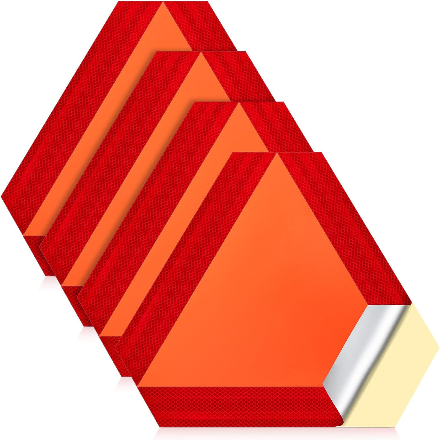 4 Pack Slow Moving Vehicle Triangle Sign 14 X 16 Inch Sticky Slow 4 Pack Slow Moving Vehicle Triangle Sign 14 X 16 Inch Sticky Slow