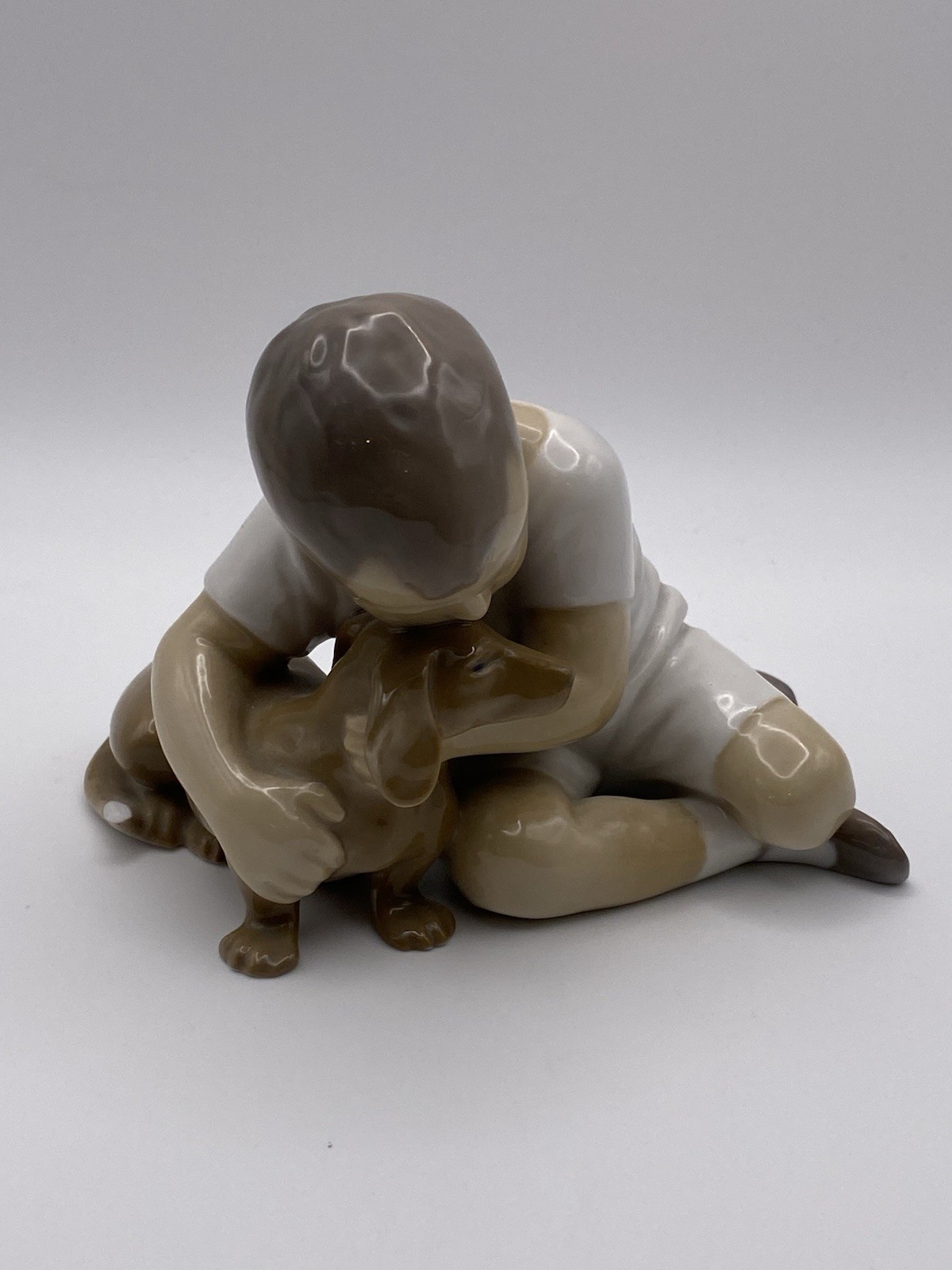Bing & Grondahl Boy with Dachshund Dog Figurine #1951 True Friendship Denmark