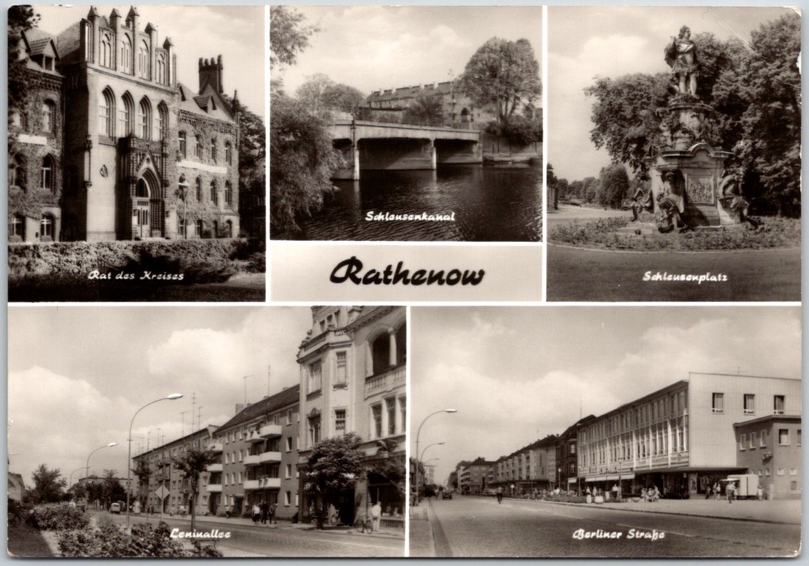 Rathenow Germany Rathenow City Views Including Rathaus Schlaußenkanal RPPC