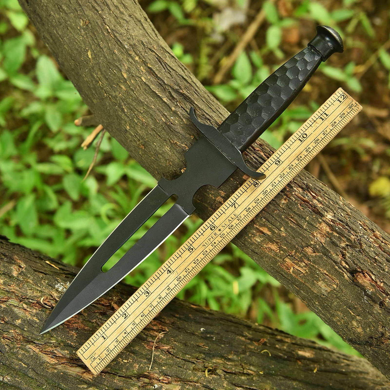 handmade double edged Blade dagger Hunting Bowie knife Combat With Sheath
