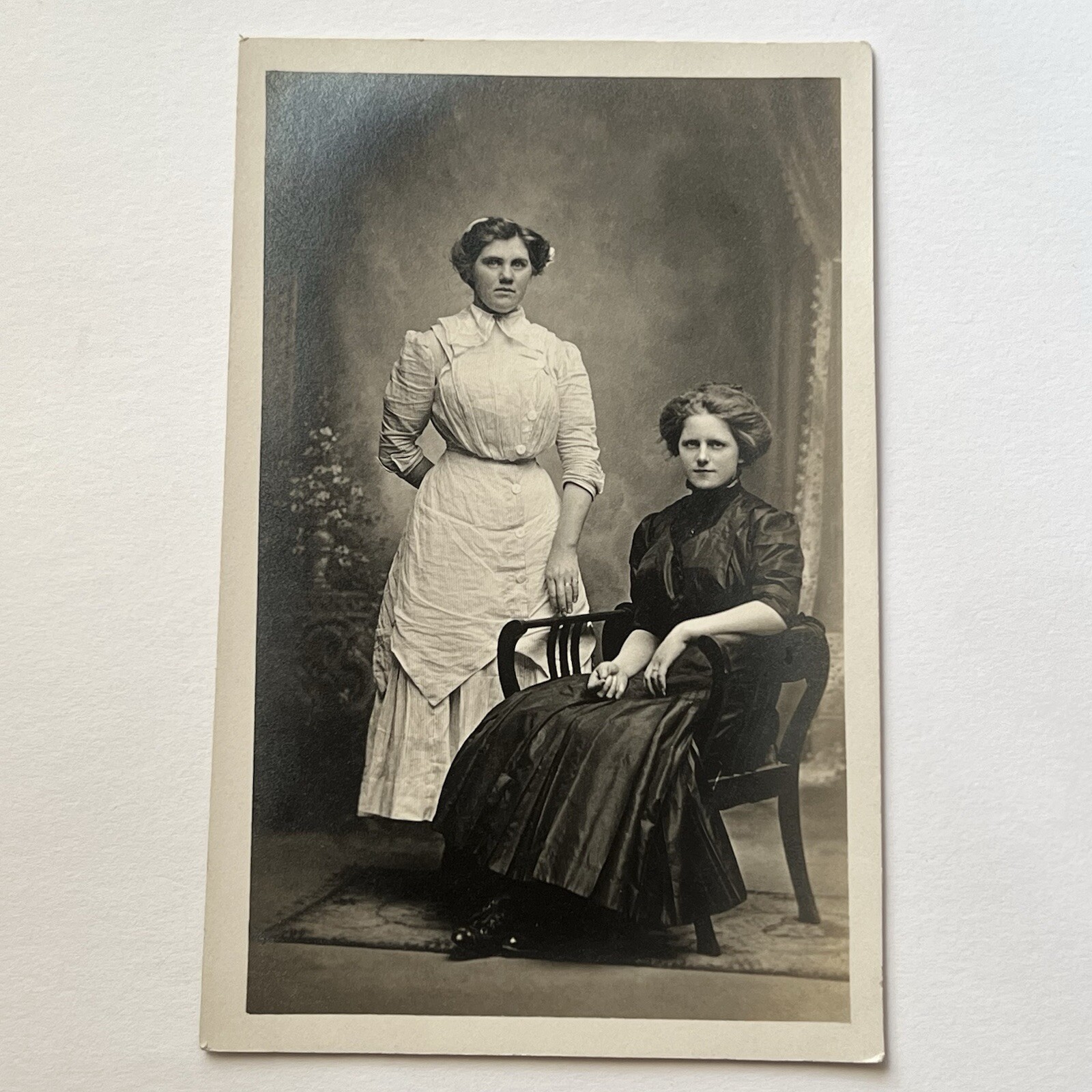 Antique RPPC Real Postcard Beautiful Fashionable Young Women Sisters