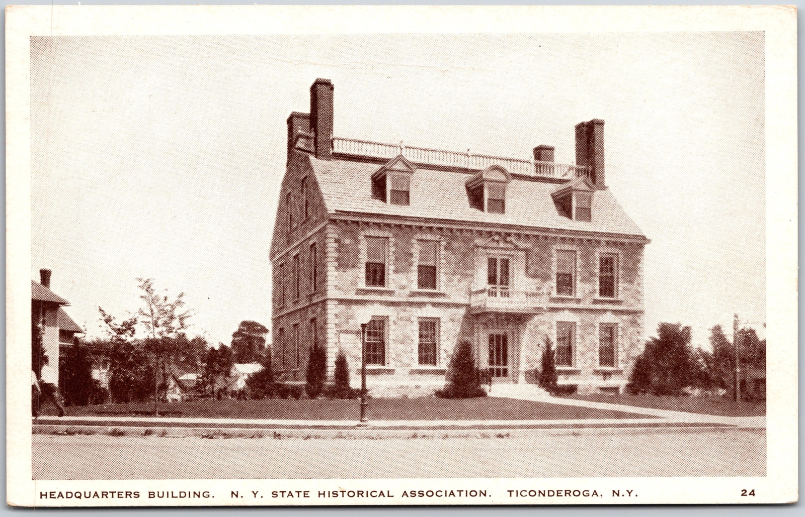 Ticonderoga New York NY, Headquarters Building, State Historical Ass., Postcard Ticonderoga New York NY, Headquarters Building, State Historical Ass., Postcard