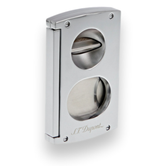 S.T. Dupont V-Cut and Guillotine Double-Blade Cigar Cutter - Chrome