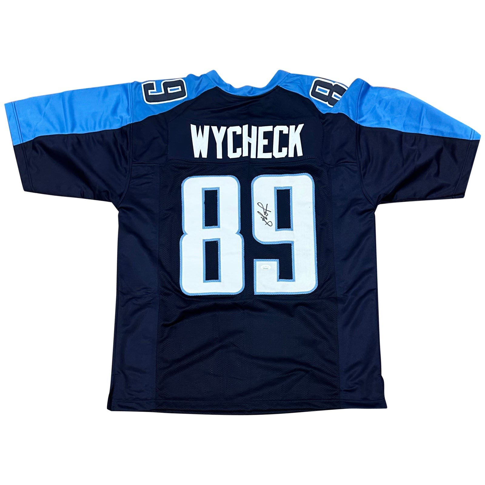 Frank Wycheck Autographed Tennessee (Navy Blue #89) Custom Jersey - JSA