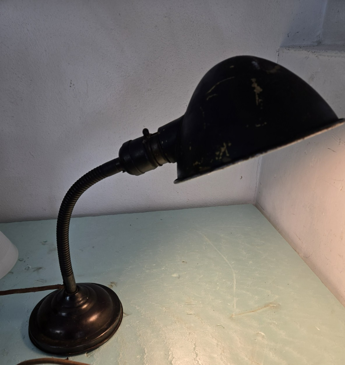Vintage 1930s Art Deco  Gooseneck Desk Table Lamp Mid century Needs New Cord