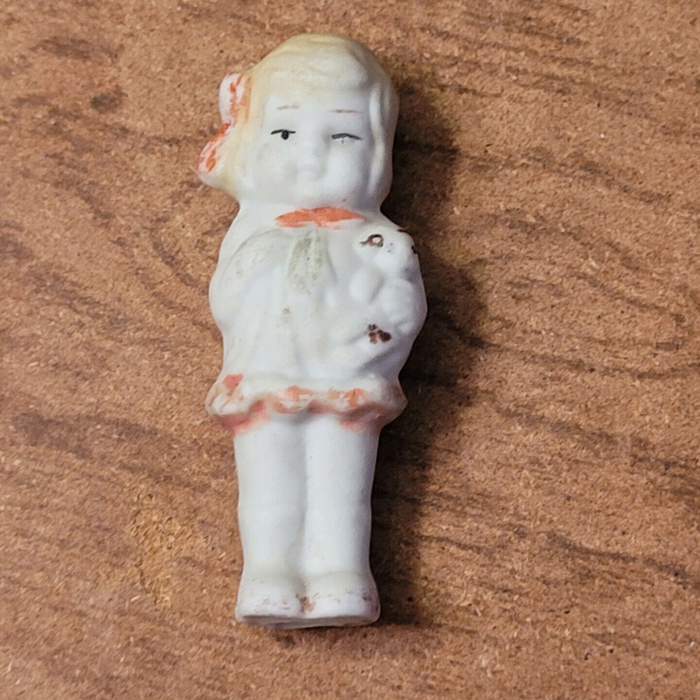 Vintage Miniature Bisque Frozen Charlotte Holding Doll Japan 2.5\