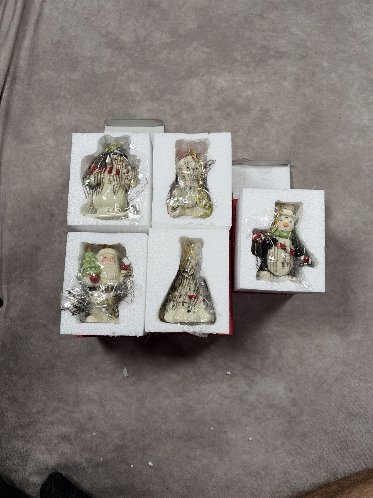 Lenox Very Merry Christmas Porcelain Set of 5 Ornaments New In Boxes