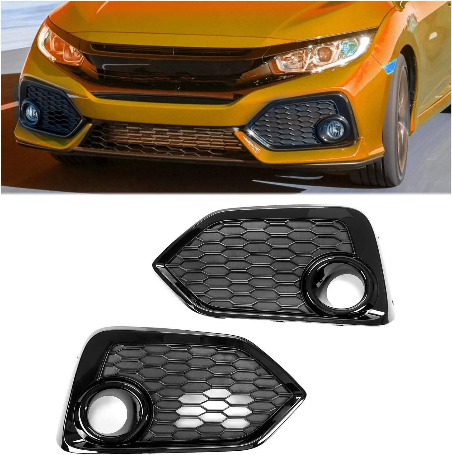 Fog Light Cover Trim Compatible with 2017-2019 Honda Civic